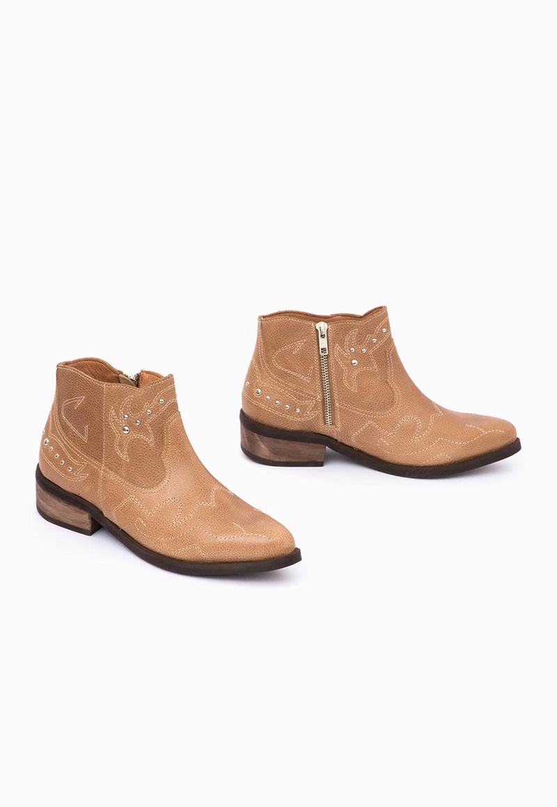 BOTIN CUERO MUJER  ZAPADOR CAMEL - 2