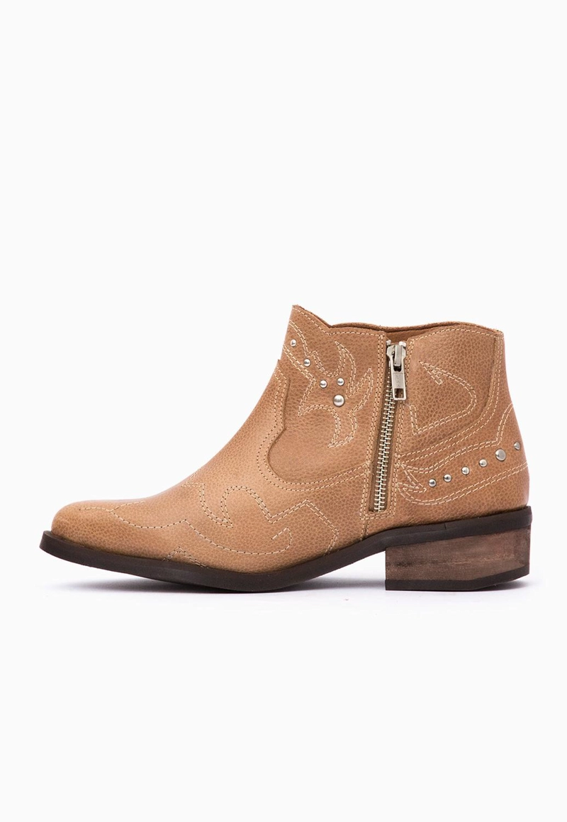 BOTIN CUERO MUJER  ZAPADOR CAMEL - 3