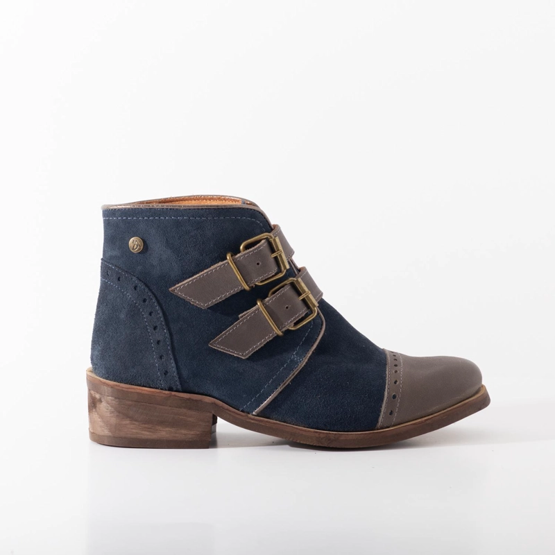 BOTIN CUERO MUJER  JUDY GRIS AZUL - 1