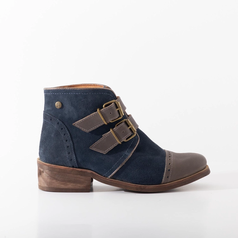 BOTIN CUERO MUJER  JUDY GRIS AZUL - 1