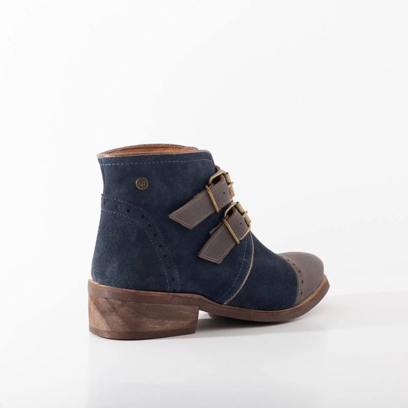 BOTIN CUERO MUJER  JUDY GRIS AZUL - 2