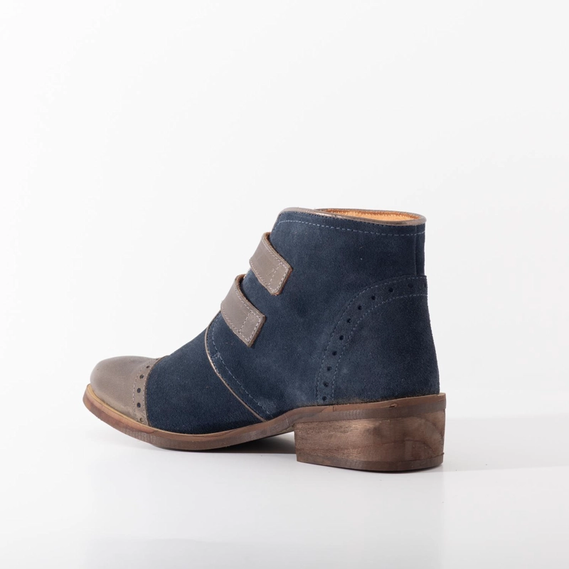BOTIN CUERO MUJER  JUDY GRIS AZUL - 3