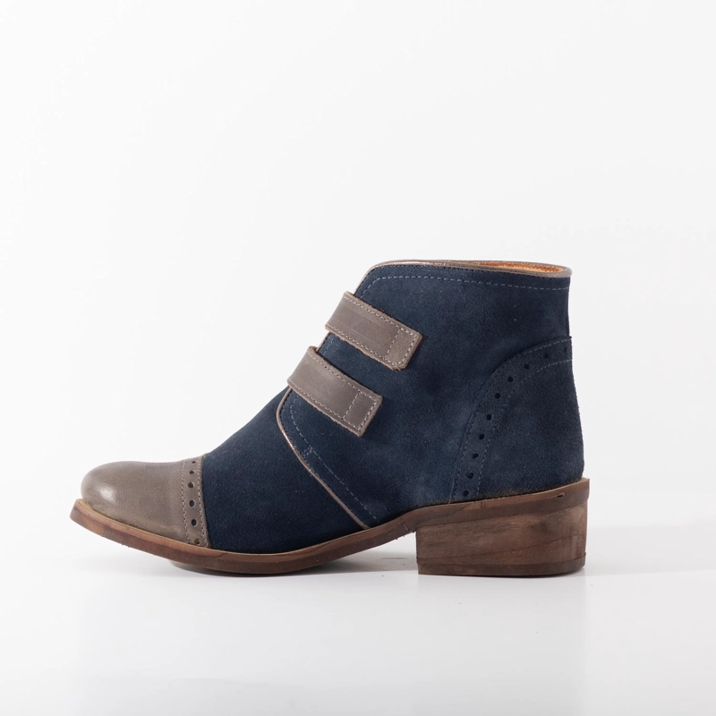 BOTIN CUERO MUJER  JUDY GRIS AZUL - 4