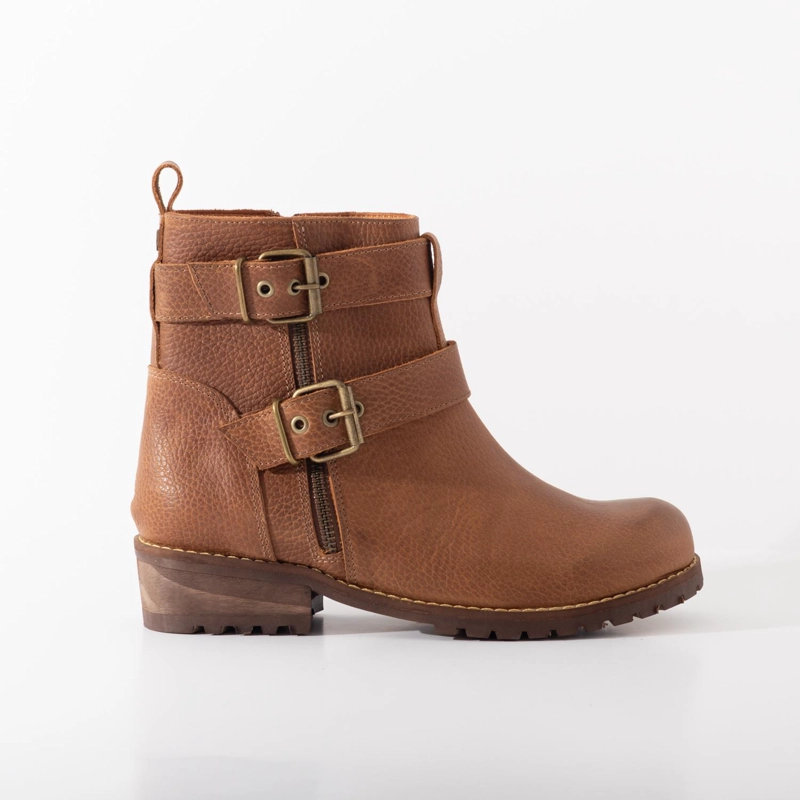 BOTIN CUERO MUJER  SALLY CAFE - 1