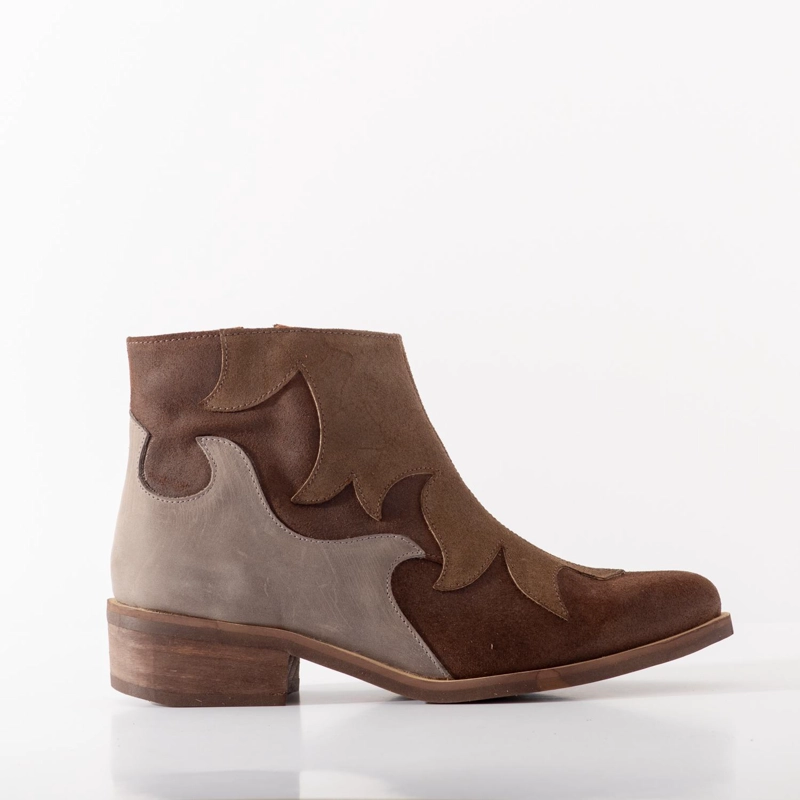 BOTIN CUERO MUJER  POLEO TAUPE - 1
