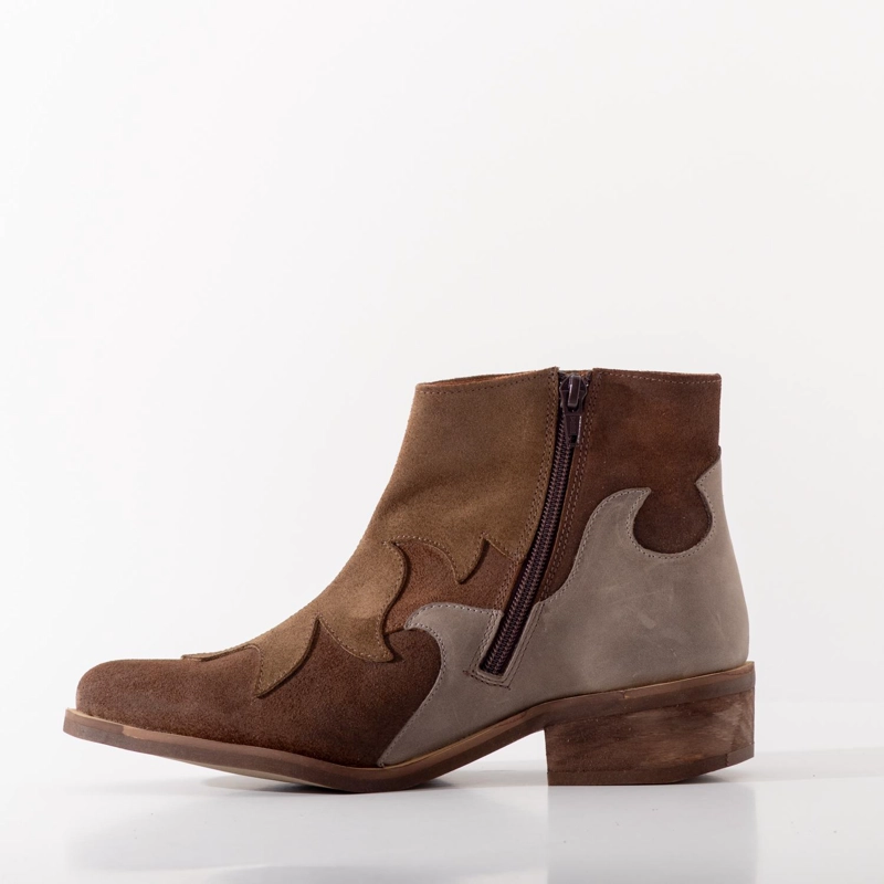 BOTIN CUERO MUJER  POLEO TAUPE - 2