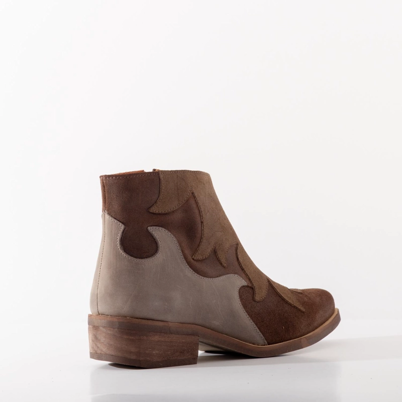 BOTIN CUERO MUJER  POLEO TAUPE - 3