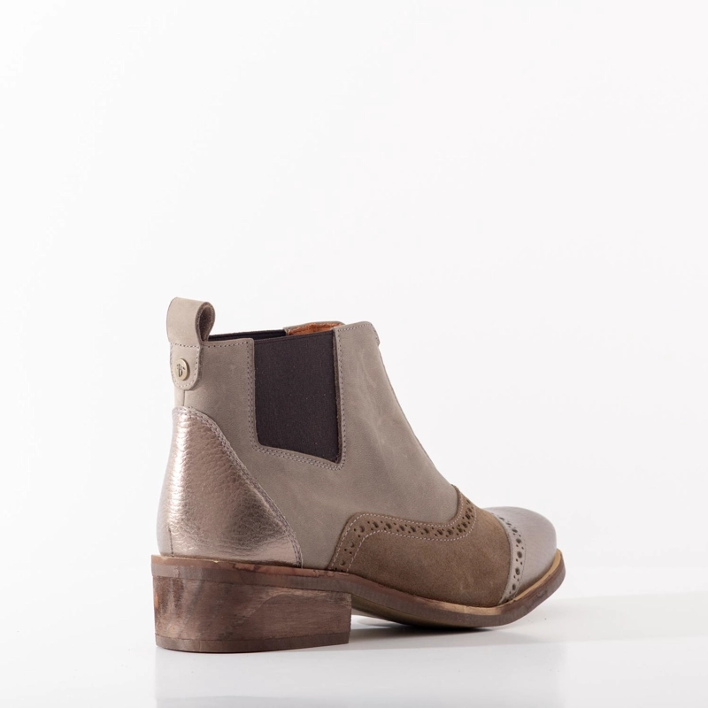 BOTIN CUERO MUJER  DIANA TAUPE METALICO - 3