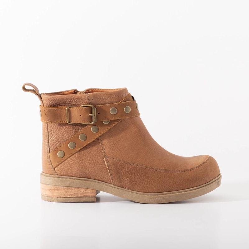 BOTIN CUERO MUJER  CUA CAMEL - 1