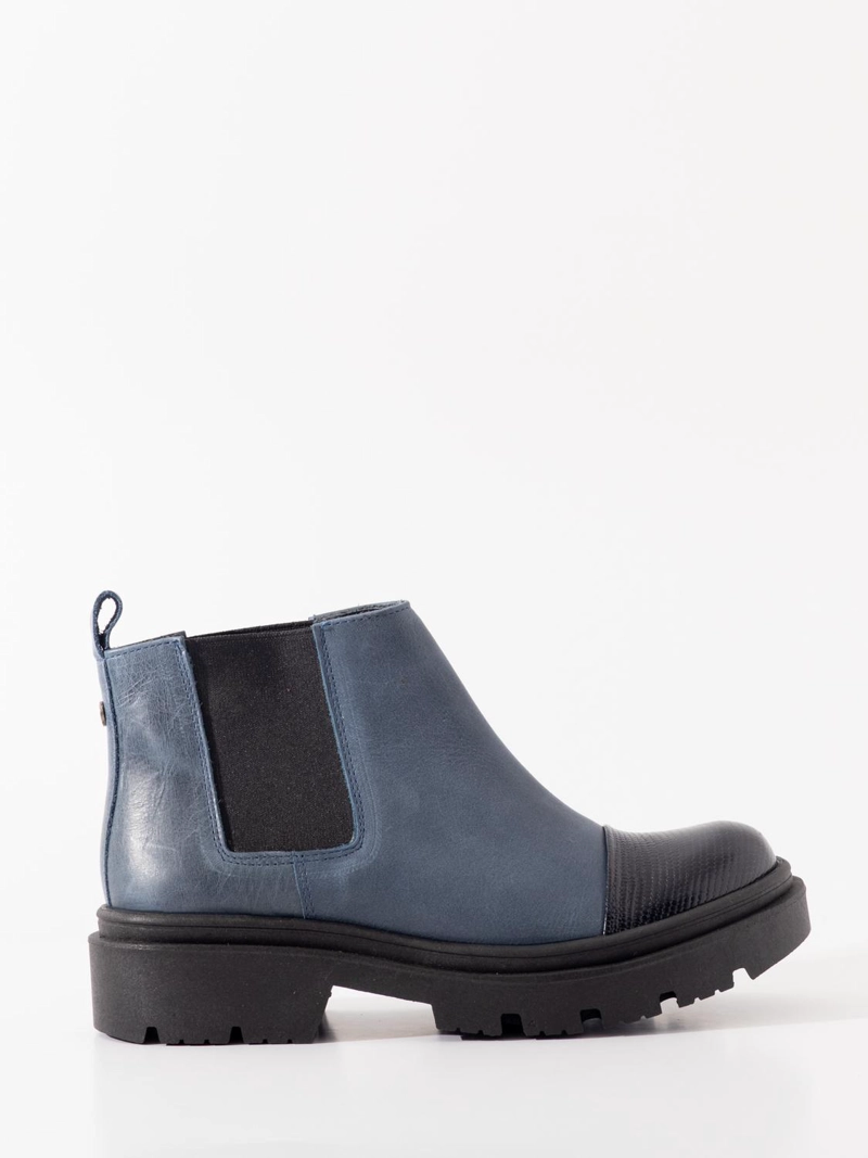 BOTIN CUERO MUJER  CELIA AZUL - 1