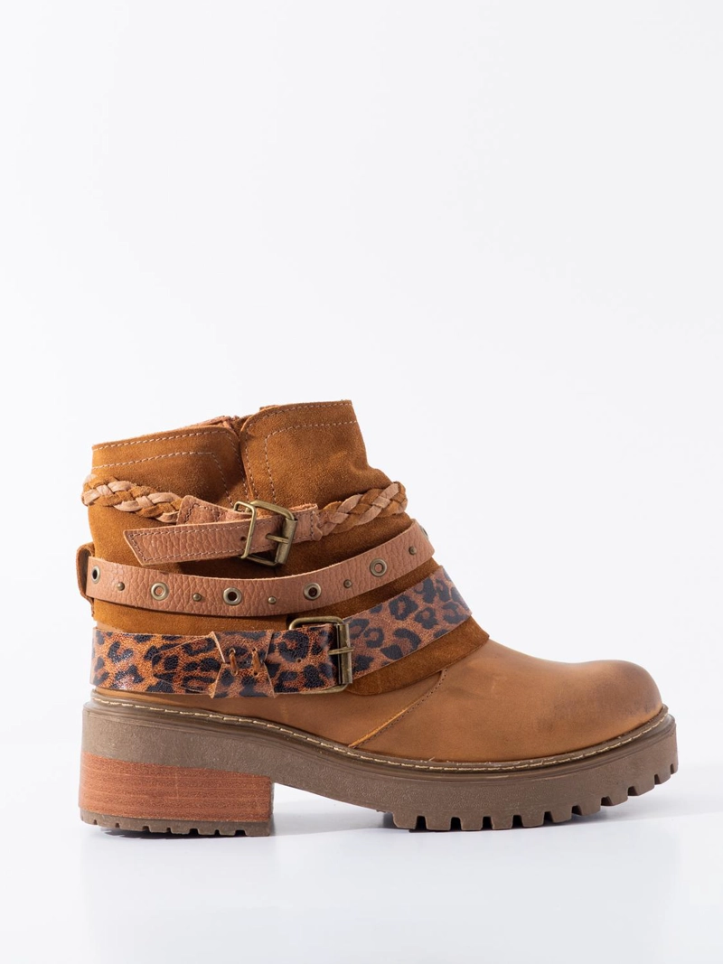 BOTIN CUERO MUJER  QUELTEHUE PRINT CAMEL - 1
