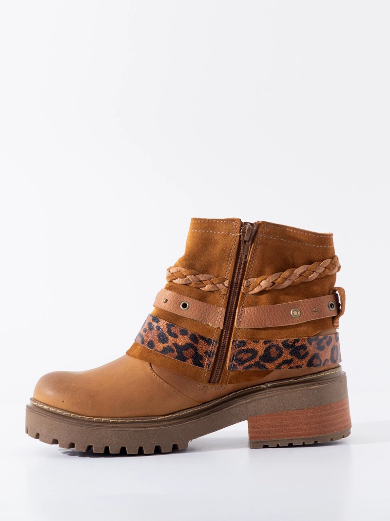 BOTIN CUERO MUJER  QUELTEHUE PRINT CAMEL - 3