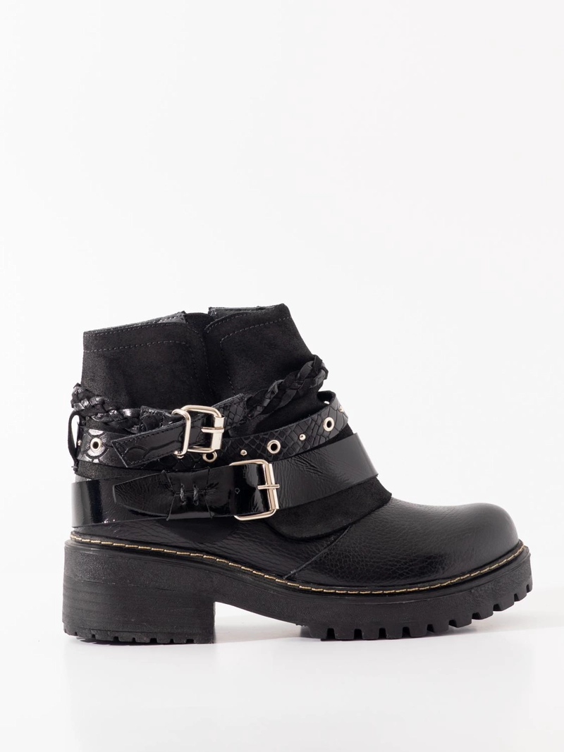 BOTIN CUERO MUJER  QUELTEHUE NEGRO - 1