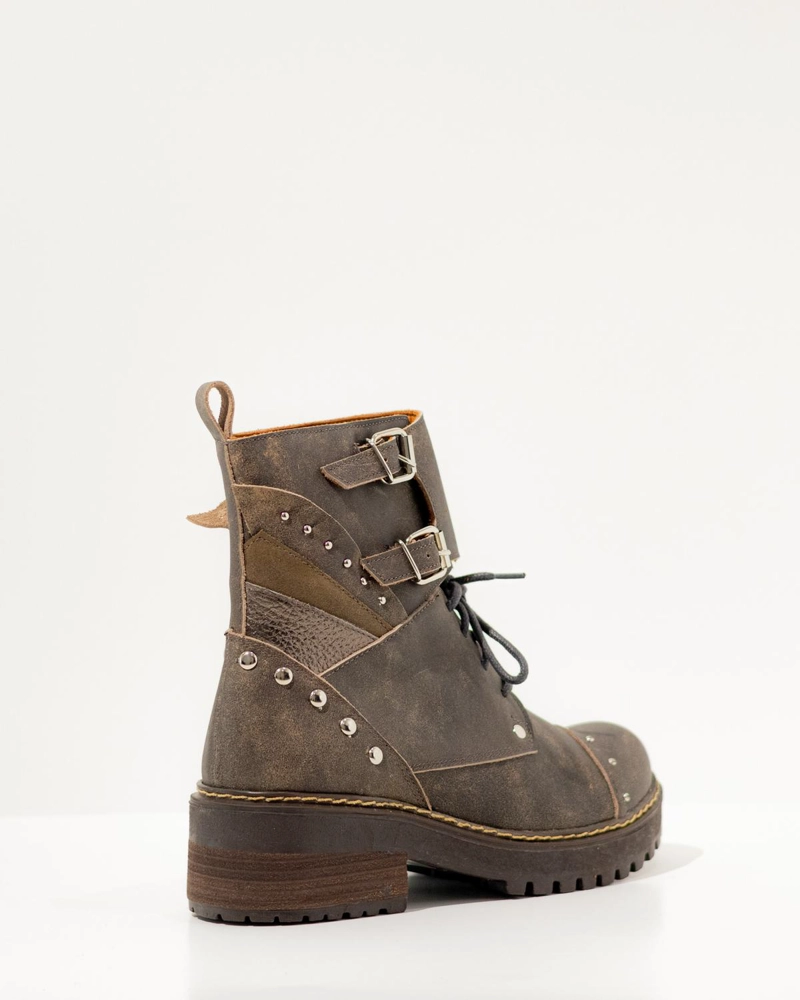 BOTIN CUERO MUJER  MOLLE GRIS - 2