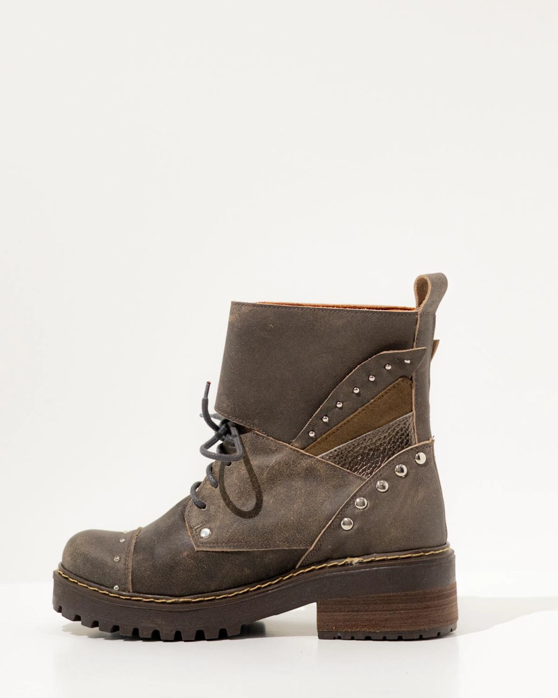 BOTIN CUERO MUJER  MOLLE GRIS - 3