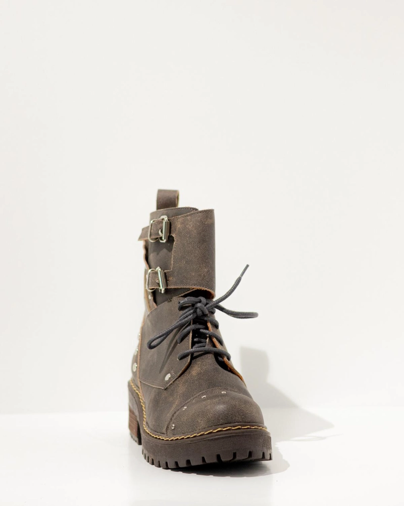 BOTIN CUERO MUJER  MOLLE GRIS - 4