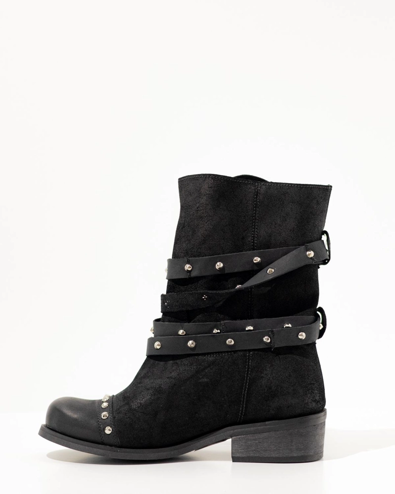 BOTA CUERO MUJER  CLAVEL NEGRO - 3