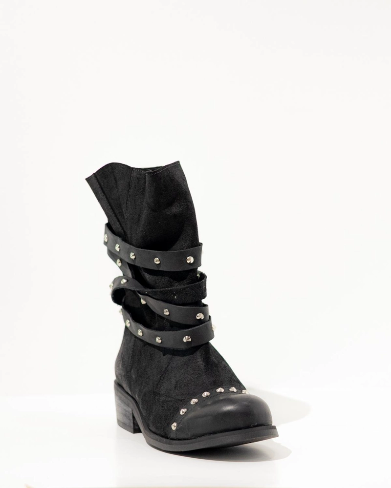 BOTA CUERO MUJER  CLAVEL NEGRO - 4