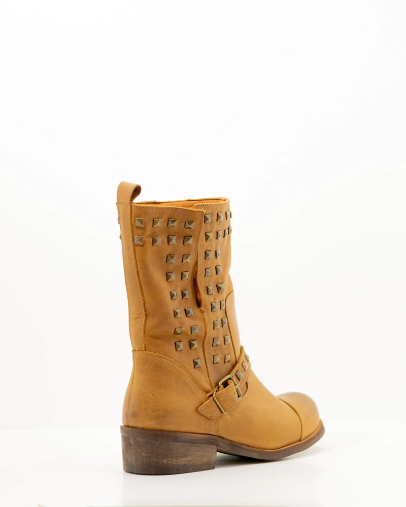 BOTA CUERO MUJER  BARI CAMEL - 2