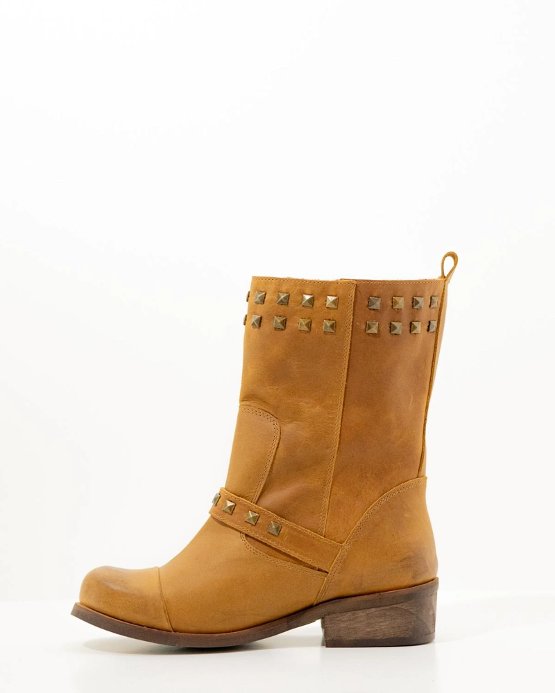 BOTA CUERO MUJER  BARI CAMEL - 3