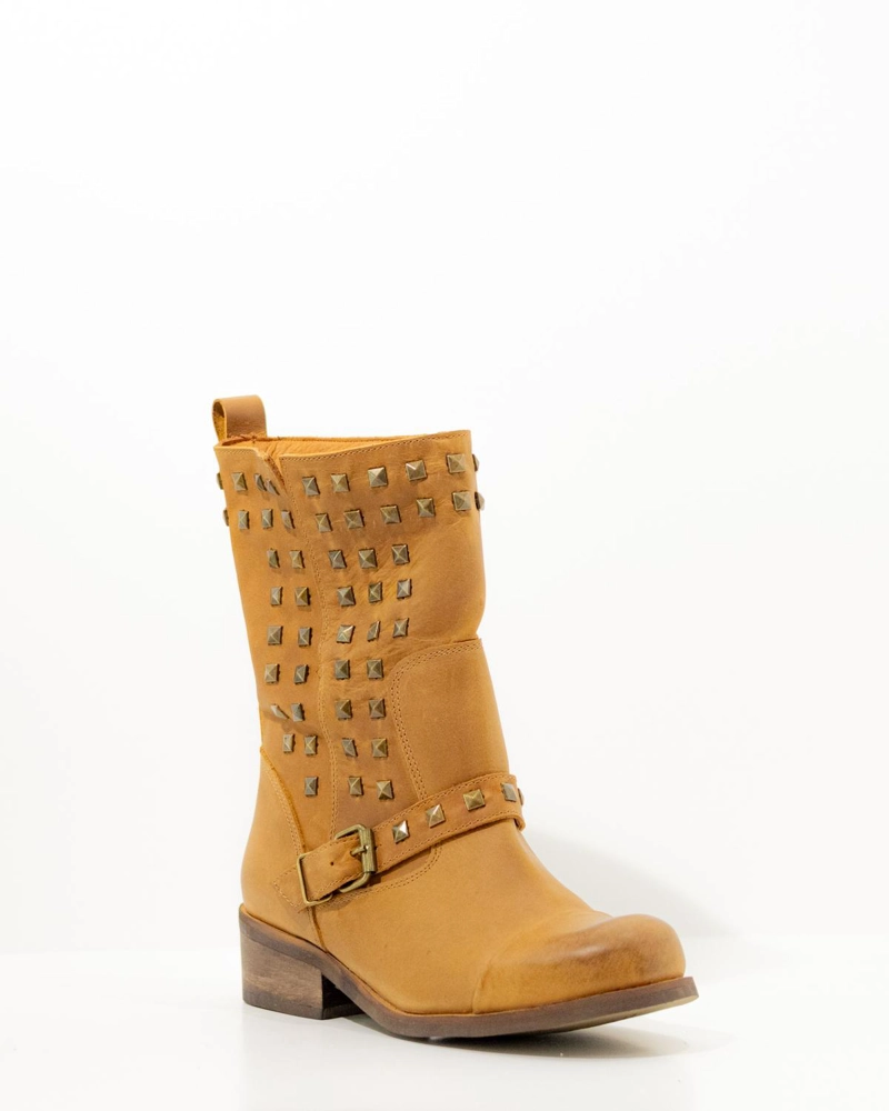BOTA CUERO MUJER  BARI CAMEL - 4
