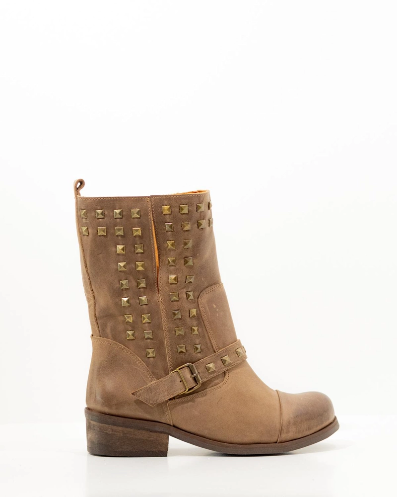 BOTA CUERO MUJER  BARI TAUPE - 1