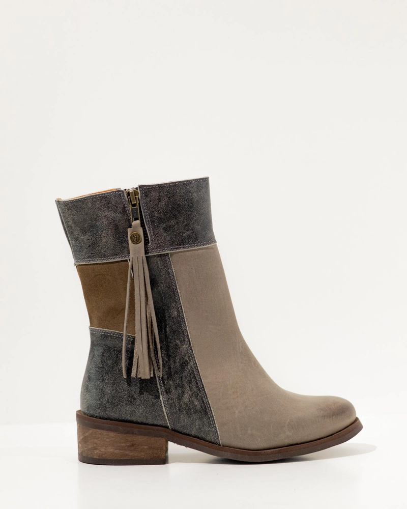 BOTA CUERO MUJER  LENCA GRIS - 1