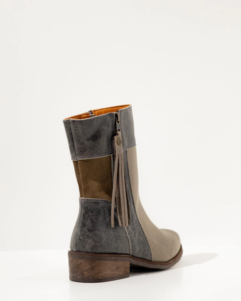BOTA CUERO MUJER  LENCA GRIS - 2