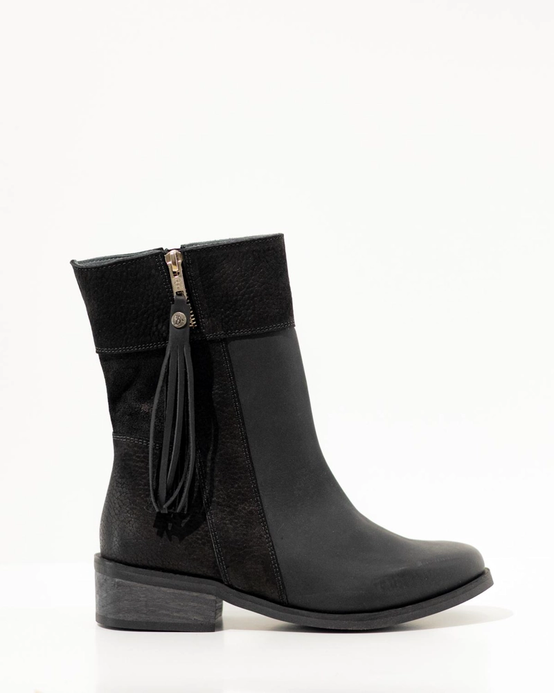 BOTA CUERO MUJER  LENCA NEGRO - 1