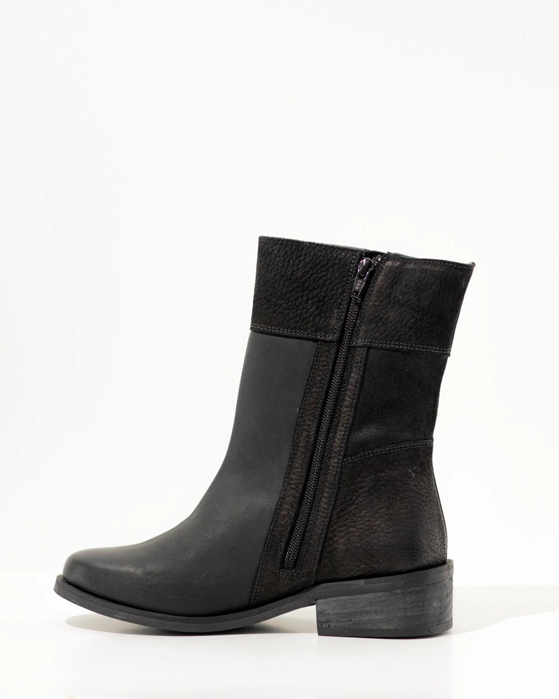 BOTA CUERO MUJER  LENCA NEGRO - 3