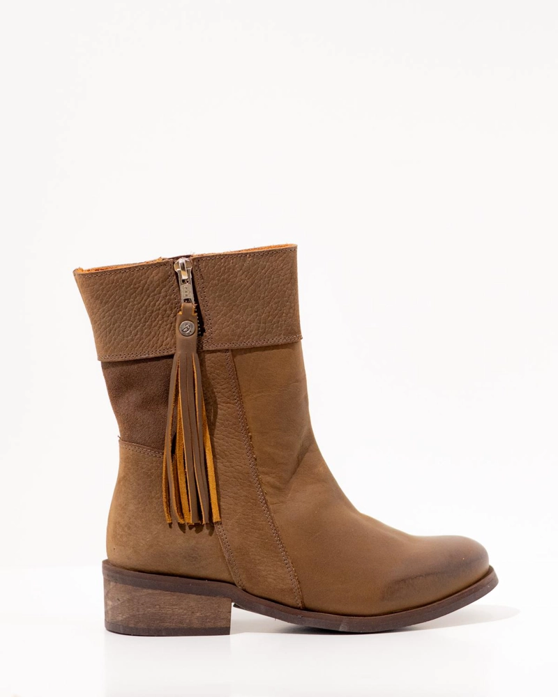 BOTA CUERO MUJER  LENCA CAFE - 1