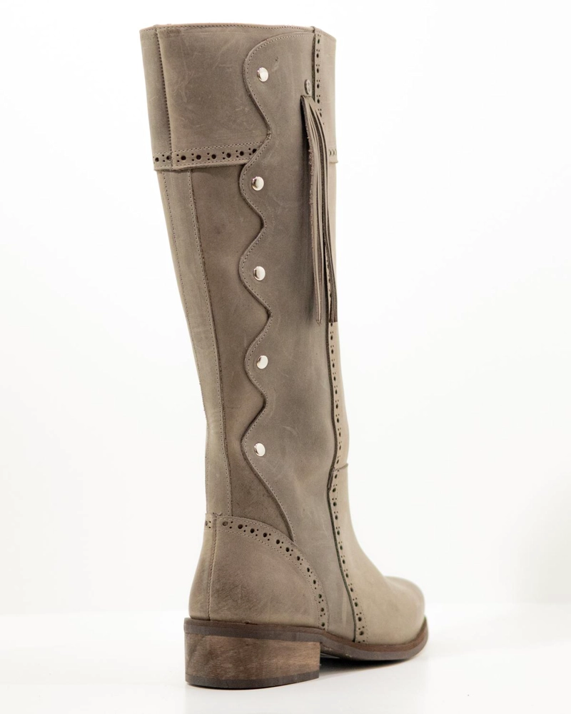 BOTA CUERO MUJER MARINA GRIS - 2
