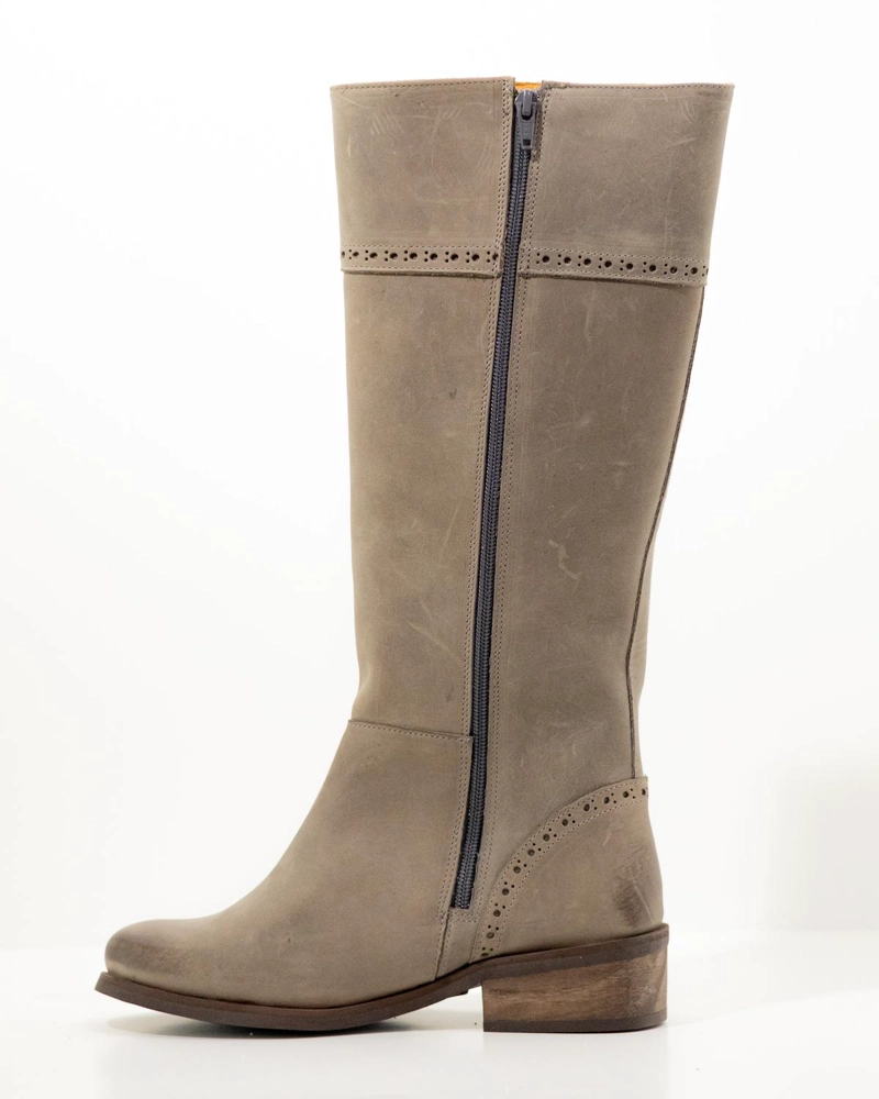 BOTA CUERO MUJER MARINA GRIS - 3