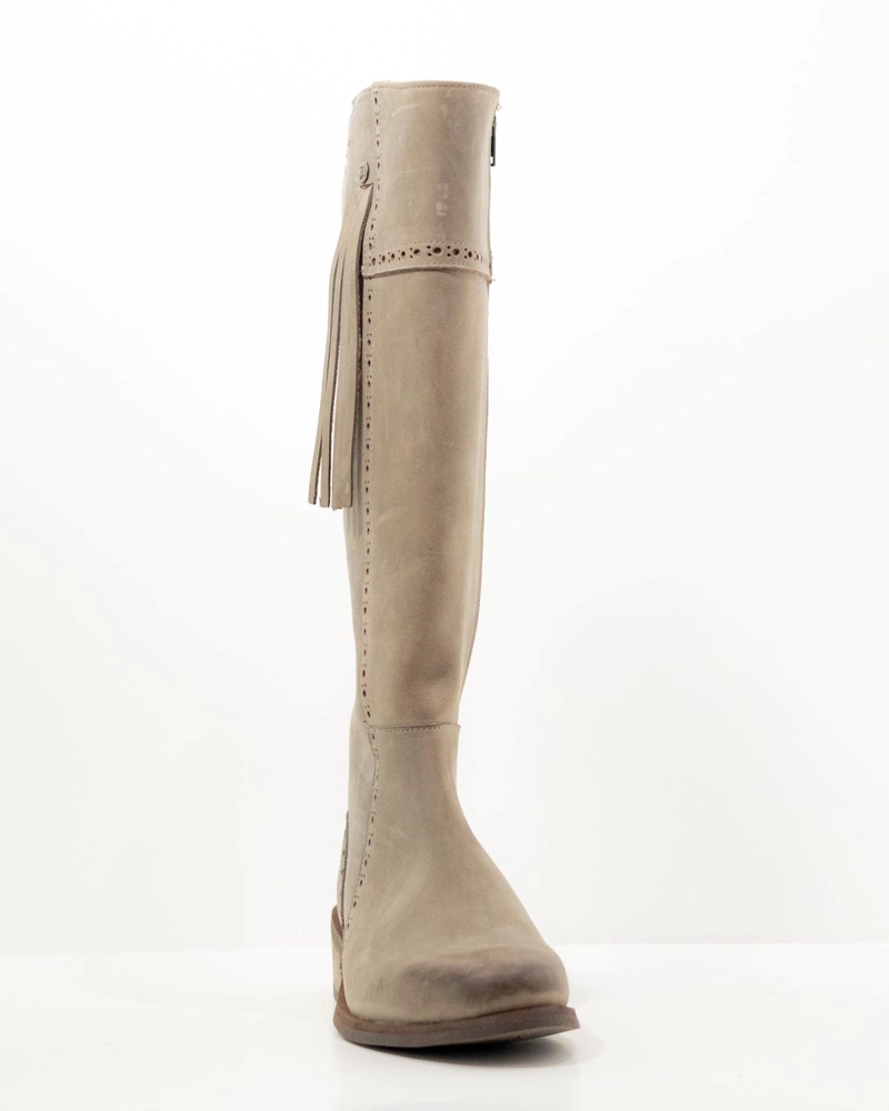 BOTA CUERO MUJER MARINA GRIS - 4