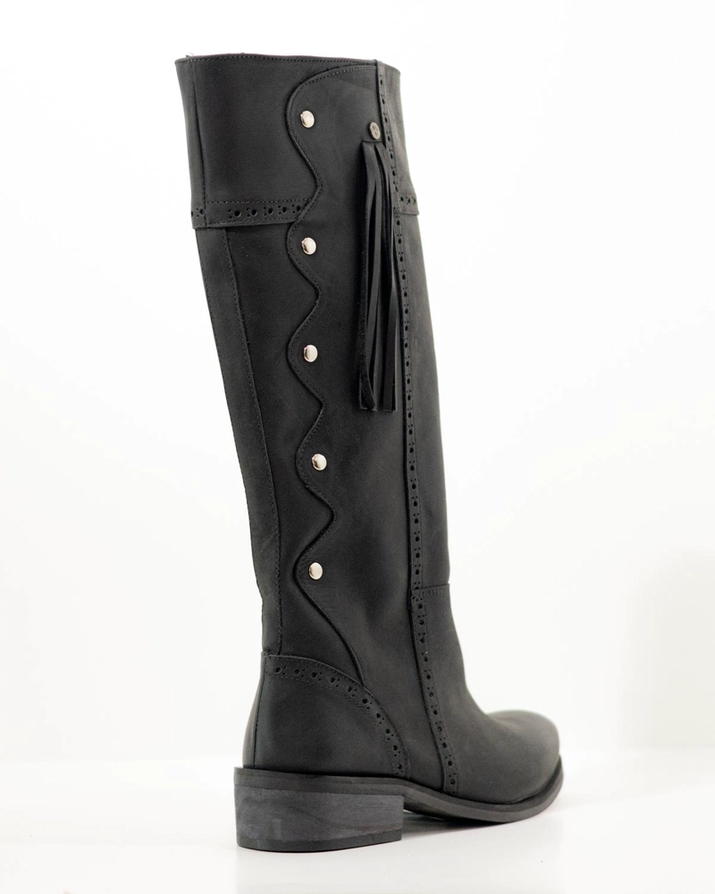 BOTA CUERO MUJER MARINA NEGRO - 2