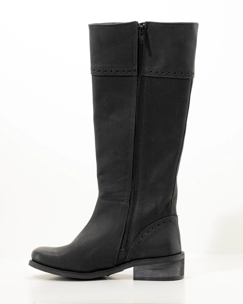 BOTA CUERO MUJER MARINA NEGRO - 3