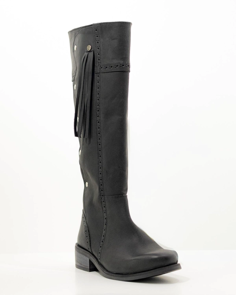 BOTA CUERO MUJER MARINA NEGRO - 4