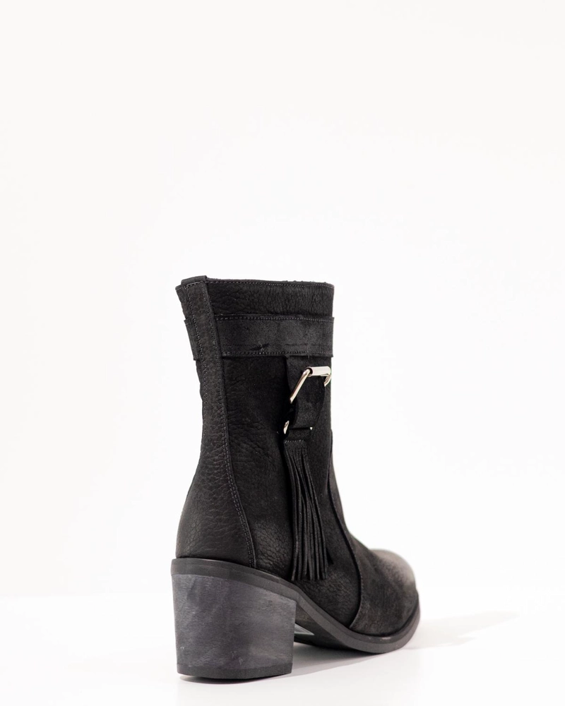 BOTA CUERO MUJER SALVIA NEGRO - 2