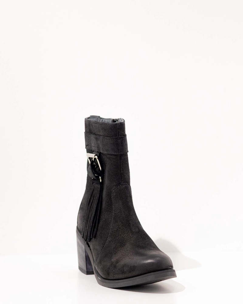BOTA CUERO MUJER SALVIA NEGRO - 4