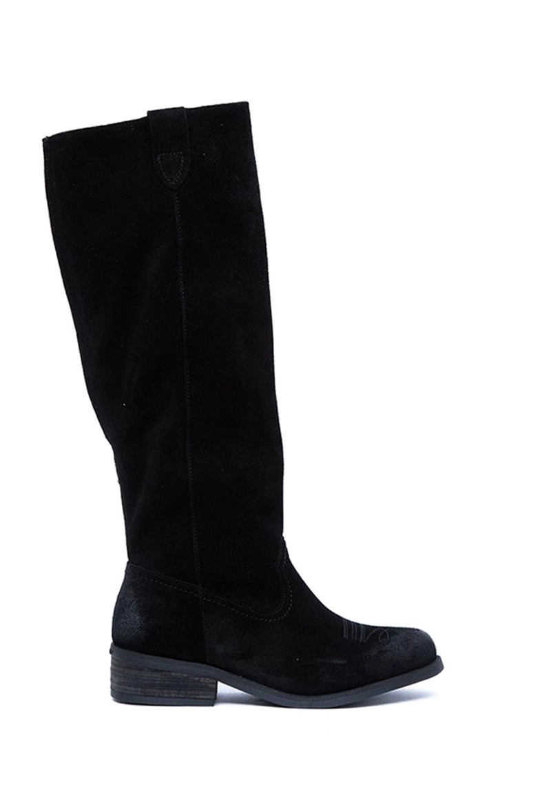BOTA CUERO MUJER  PUDU NEGRO - 1