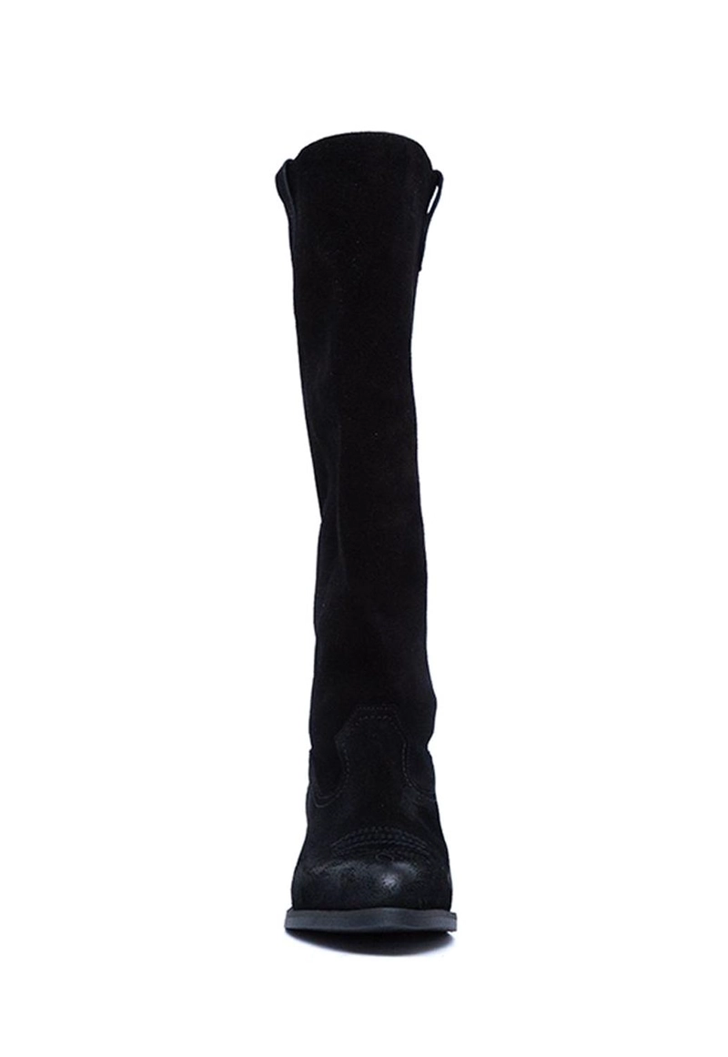 BOTA CUERO MUJER  PUDU NEGRO - 4