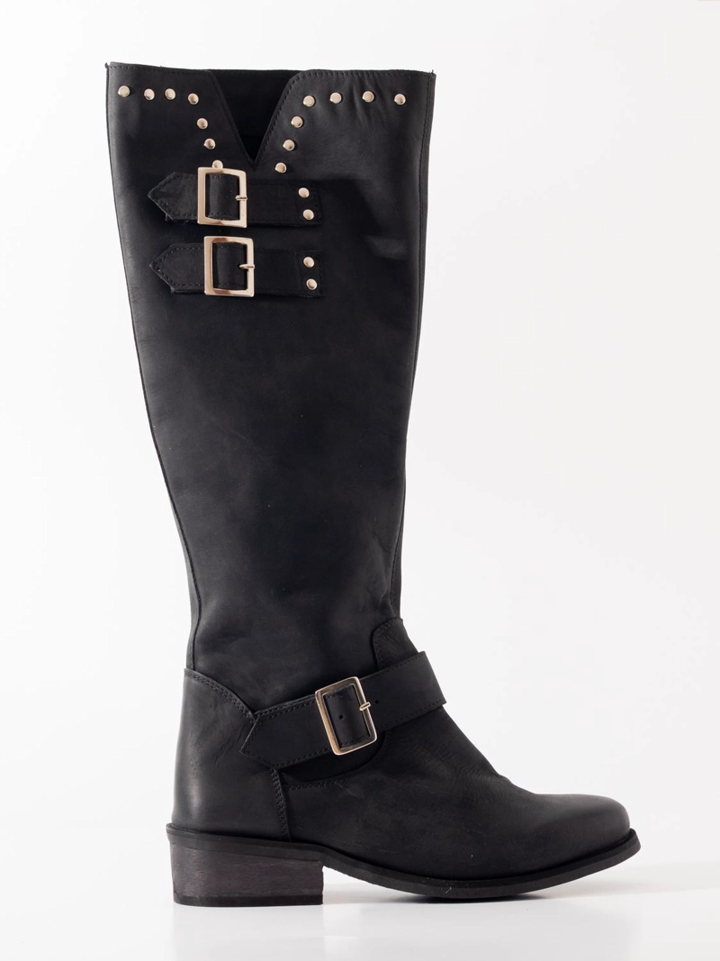BOTA CUERO MUJER  CARPINTERO NEGRO - 1