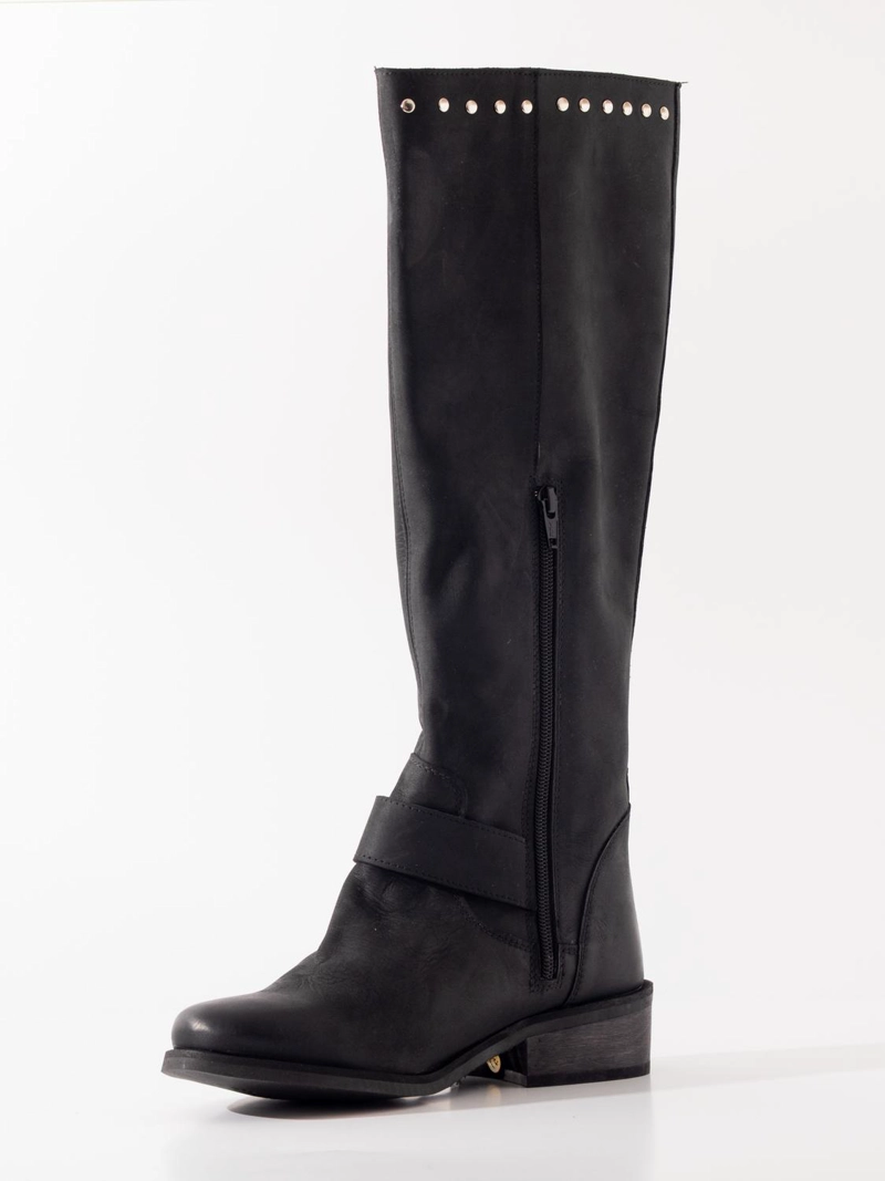 BOTA CUERO MUJER  CARPINTERO NEGRO - 4