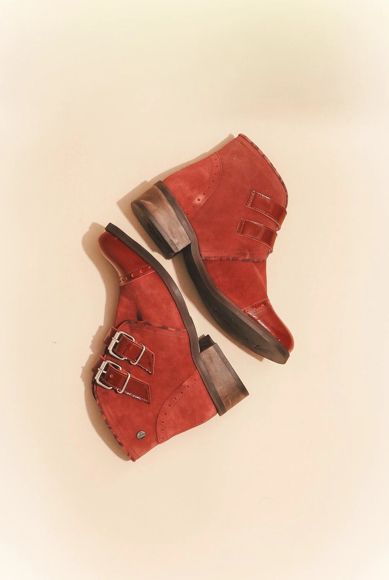 BOTIN CUERO MUJER  JUDY ROJO - 2