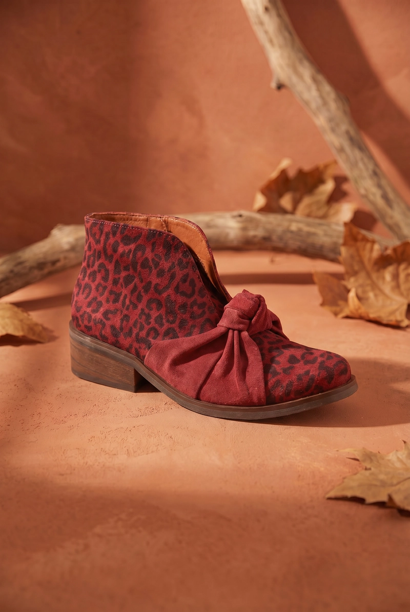 BOTIN CUERO MUJER  FLORENCE ROJO - 1
