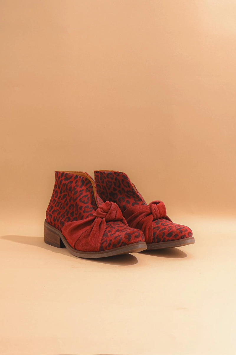 BOTIN CUERO MUJER  FLORENCE ROJO - 3