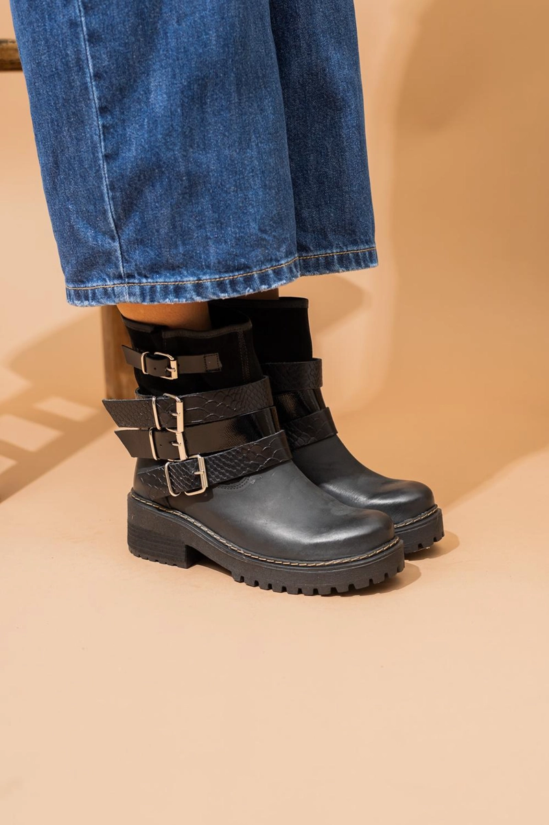 BOTA CUERO MUJER  HURCO NEGRO - 2