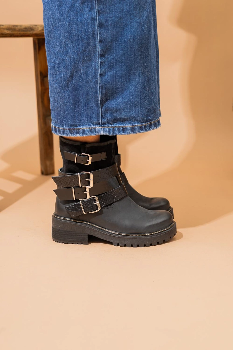 BOTA CUERO MUJER  HURCO NEGRO - 3