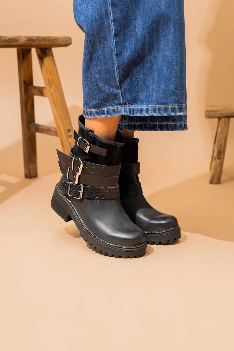 BOTA CUERO MUJER  HURCO NEGRO - 4