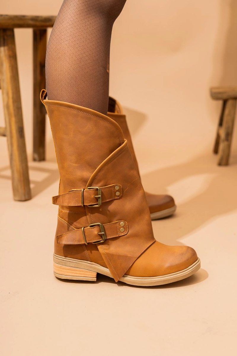 BOTA CUERO MUJER  BATITU CAMEL - 3